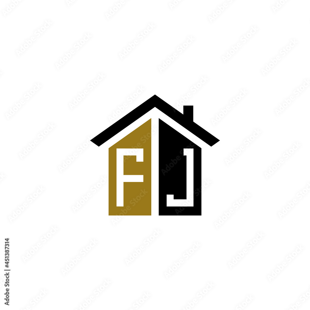 fj initial home logo design vector icon fj initial home logo design vector icon