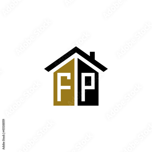 fp initial home logo design vector icon
