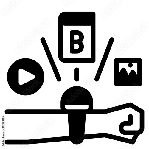 wearable technology glyph icon