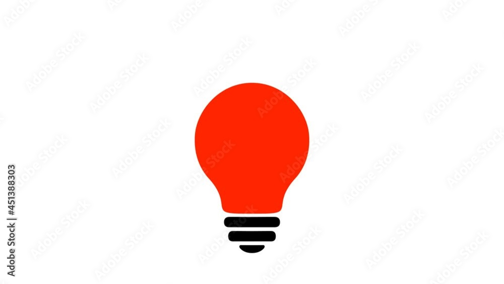 Lamp bulb turns on and off, blink, simple flat icon in 5 different ...