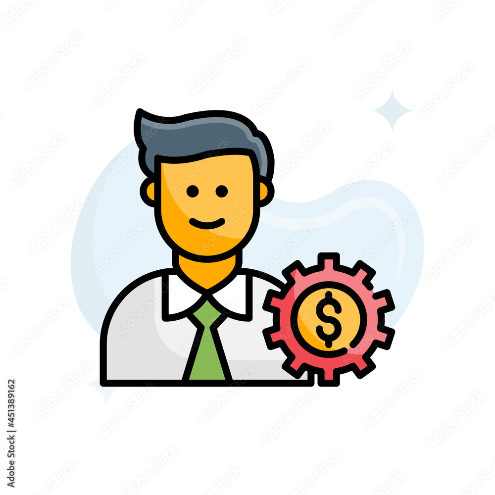 Account manager vector filled outline icon style illustration. EPS 10 File