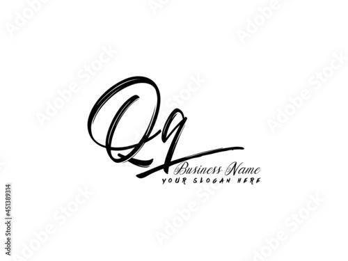 Brush QQ Letter Logo, monogram qq signature logo icon vector for business