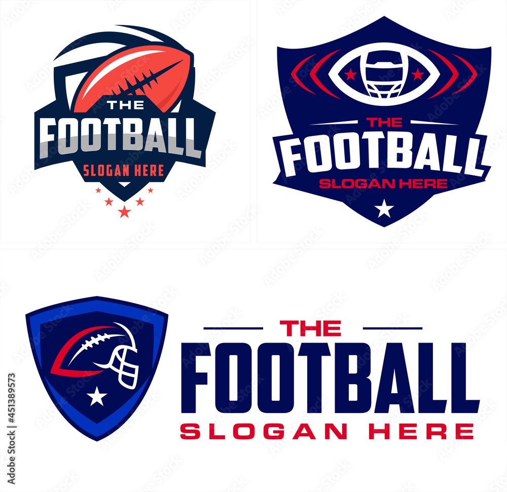 American football badge shield logo