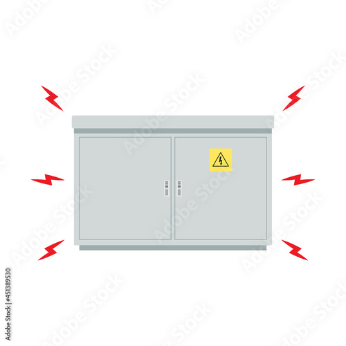 Electrical cabinet cartoon vector. free space for text. wallpaper. copy space.