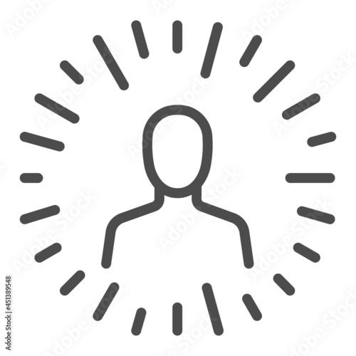 Employee of the month, square line vector icon.