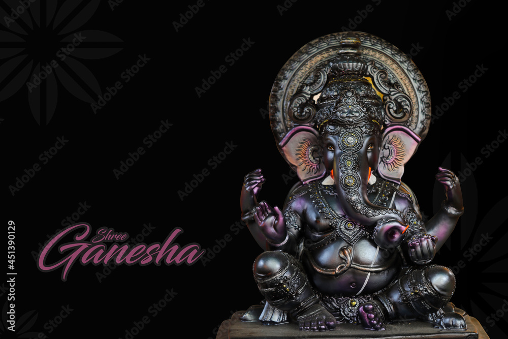 Happy Ganesh Chaturthi Greeting Card design with lord ganesha idol Happy Ganesh Chaturthi Greeting Card design with lord ganesha idol