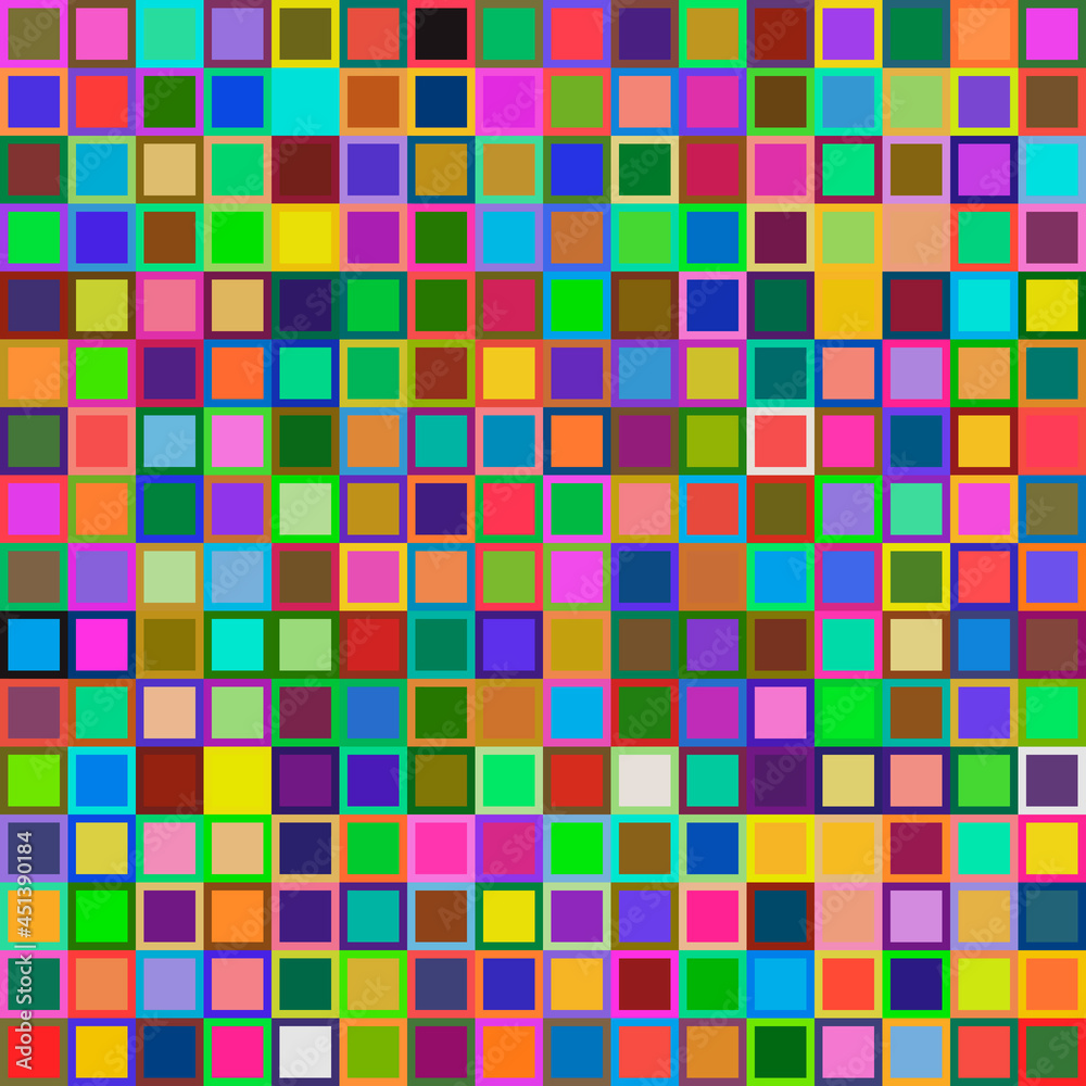Multicolor double tiles. Vector colorful squares or simple different color tiles.