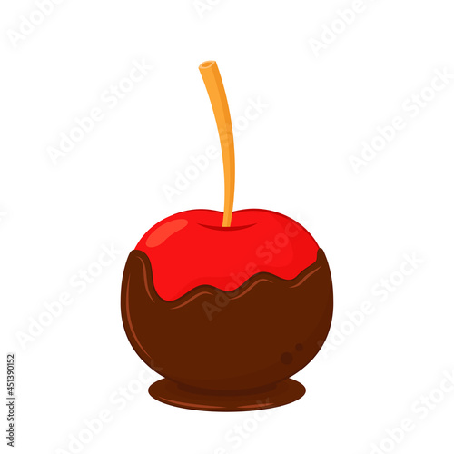 Chocolate dipped cherry vector. Dipped Cherries on white background.