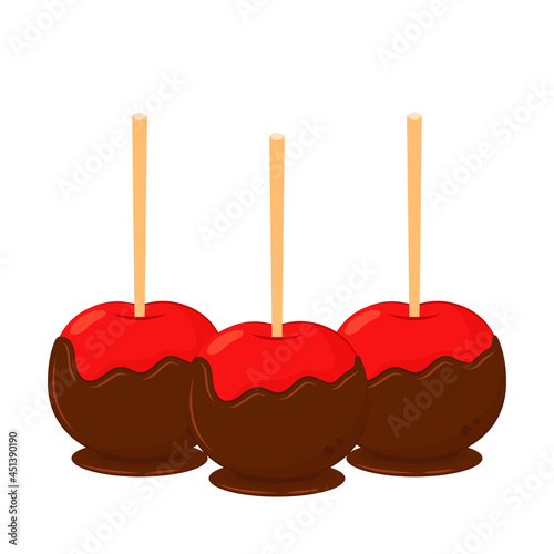 Chocolate dipped cherry vector. Dipped Cherries on white background.