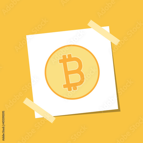 Bitcoin logo design. Gold bitcoin vector. Bitcoin icon on white paper.