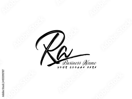 Brush RA Letter Logo, monogram ra signature logo icon vector for business