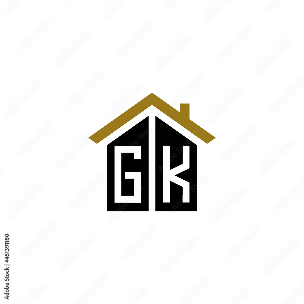 gk initial home logo design vector icon gk initial home logo design vector icon