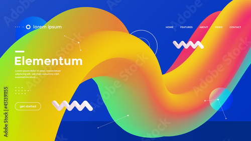 Colorful 3d geometric compositions with gradient abstract shape. Innovation modern background design for cover, landing page.