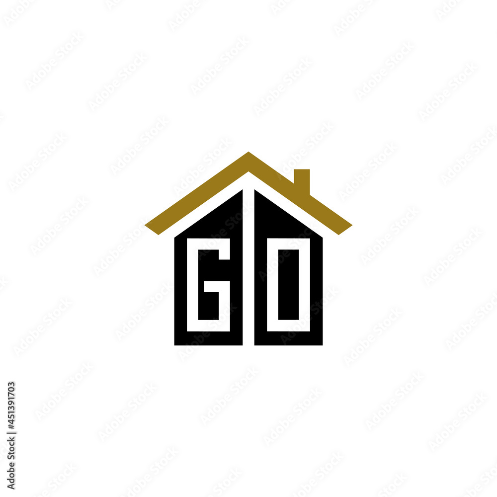 go initial home logo design vector icon go initial home logo design vector icon
