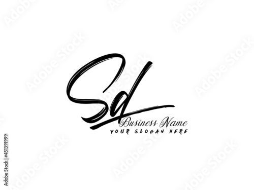Vászonkép Brush SD Letter Logo, monogram sd logo icon vector for business