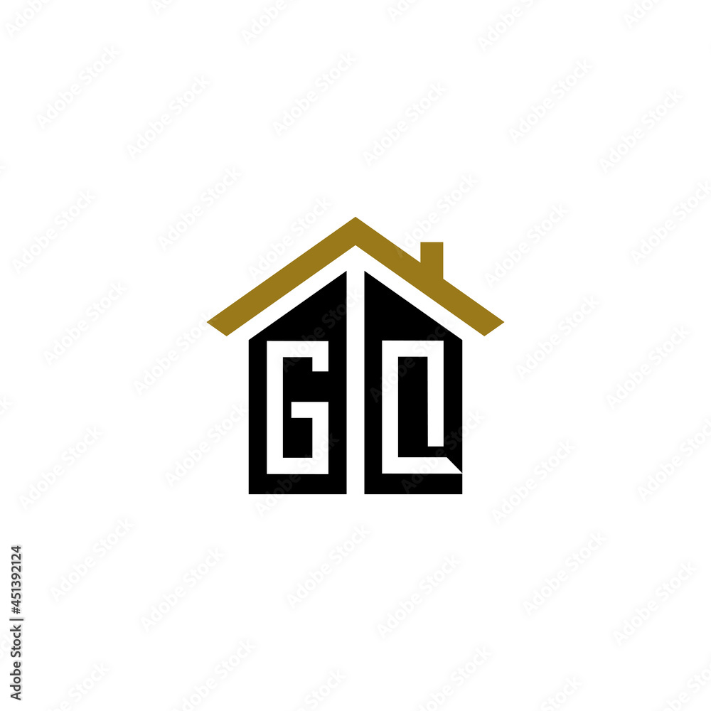 gq initial home logo design vector icon