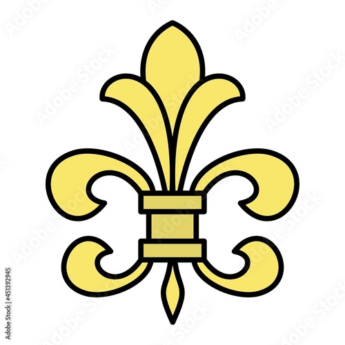 Vector Fleur de lis Filled Outline Icon Design