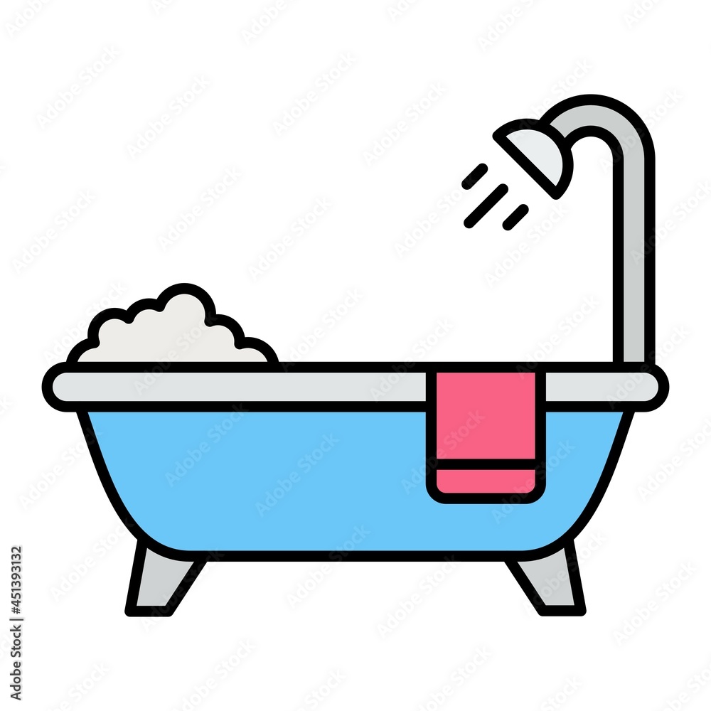 Vector Bathroom Filled Outline Icon Design Vector Bathroom Filled Outline Icon Design