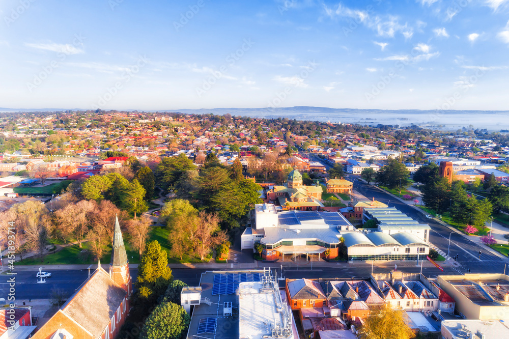 Obraz premium D Bthrst roofs to valley fog