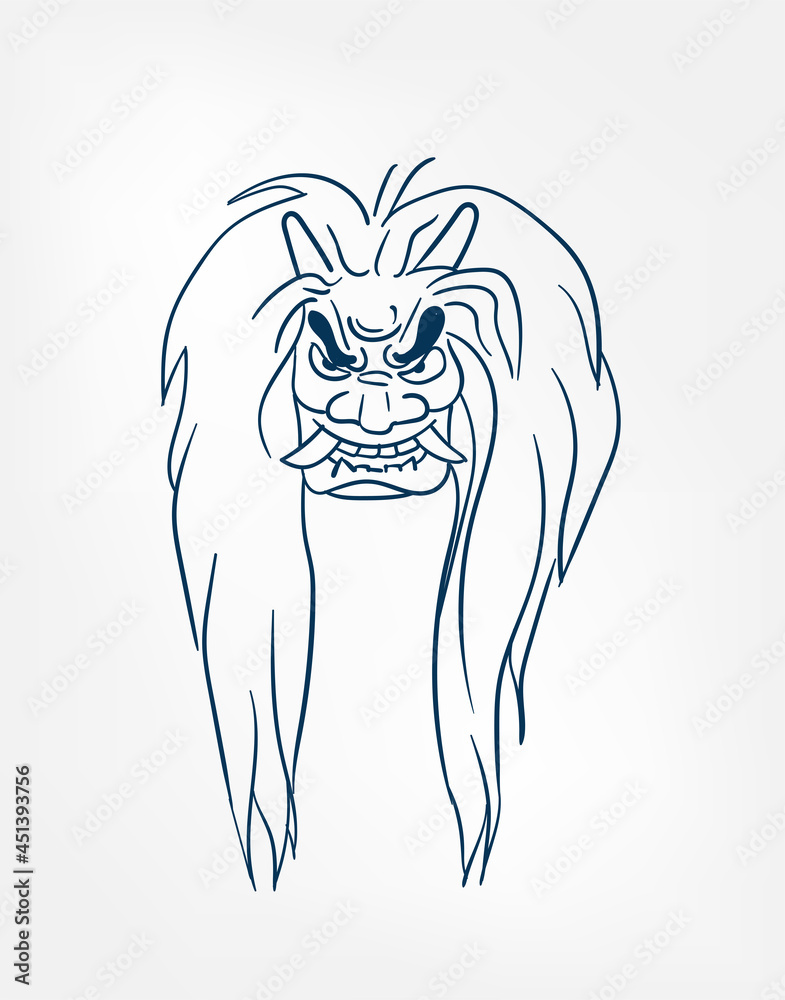 demon oni samurai sketch japanese design isolated demon oni samurai sketch japanese design isolated