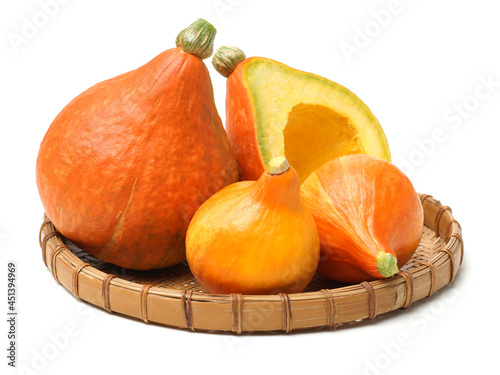 Orange pumpkin on white background 