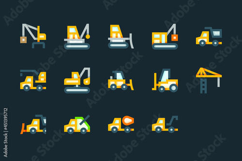 Construction Vehicle Vector Icons