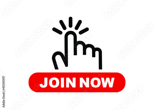 join now sign on white background	
