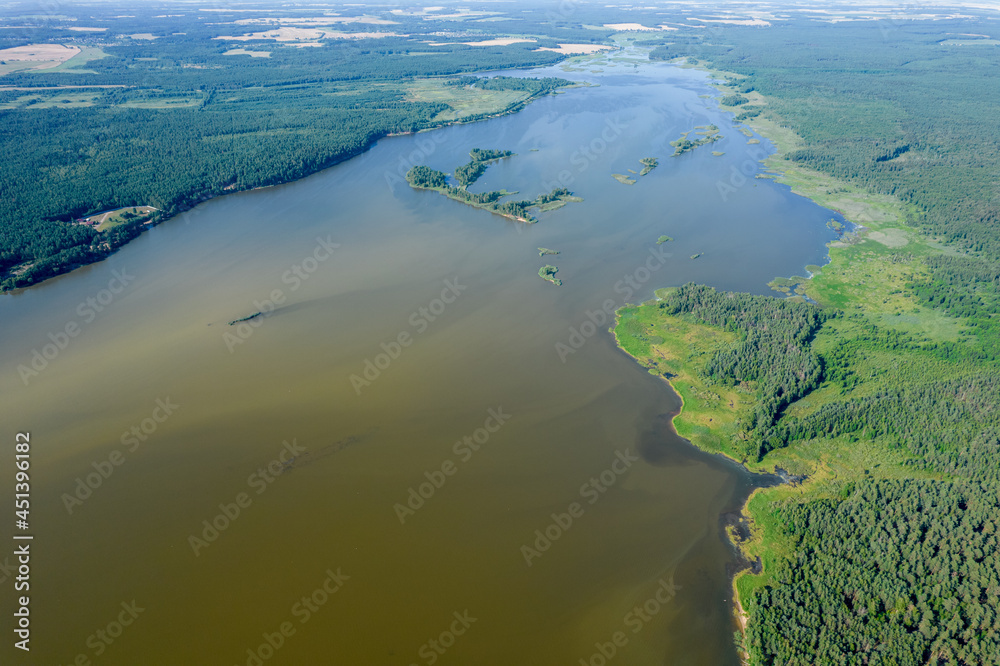 Landscape with a reservoir (Vileika reservoir) and forest spaces Landscape with a reservoir (Vileika reservoir) and forest spaces