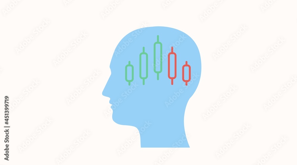 Trading Head Icon. Vector isolated flat editable illustration