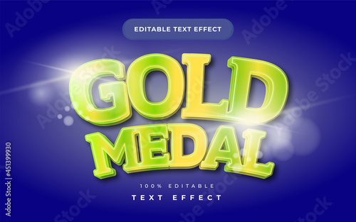 gold medal text effect for illustrator