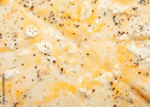 Closeup texture of cheese pizza