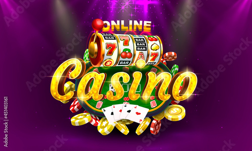 Poker casino online coin, cash machine play now. Vector