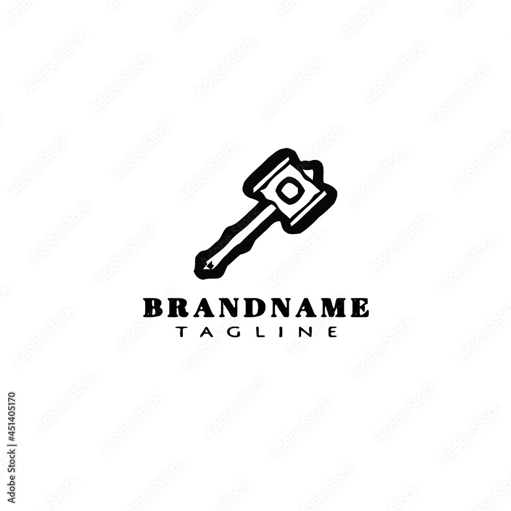 barbarian weapon cartoon logo icon design template black cute illustration barbarian weapon cartoon logo icon design template black cute illustration