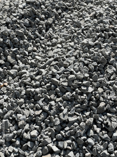 Black and gray pebbles. Construction rubble, building materials.