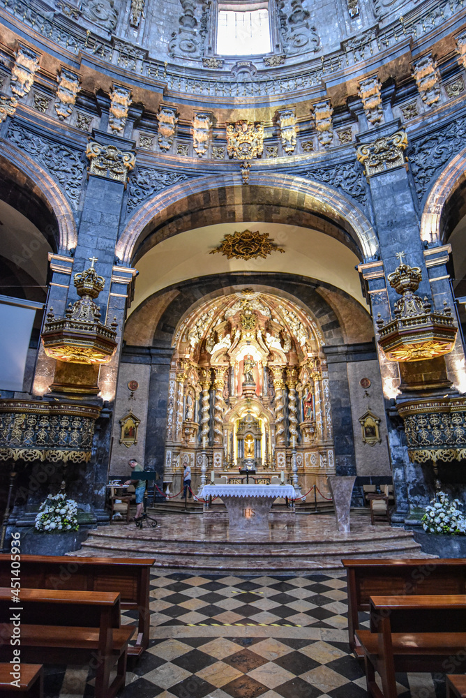 Obraz premium Loyola, Spain - 14 August 2021: Interior views of the Sanctuary of Loyola Basilica, Basque Country, Spain