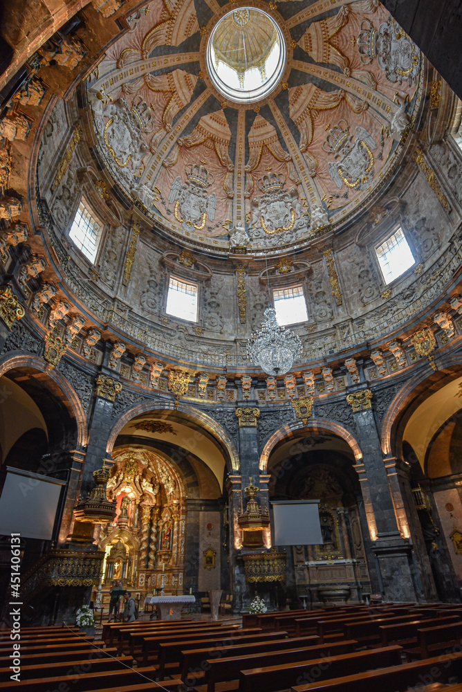 Loyola, Spain - 14 August 2021: Interior views of the Sanctuary of Loyola Basilica, Basque Country, Spain