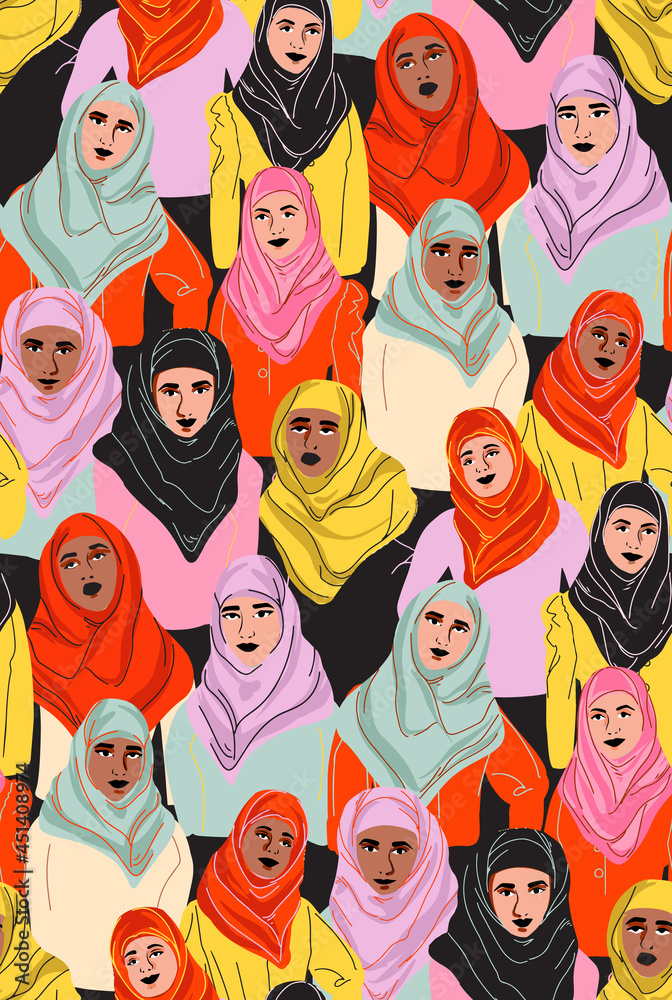 Muslim women in hijab, arab girl in coolor headscarf. WOman Portrait in tradiotion islamic clothes, arabian girl in vivid scarfes Muslim women in hijab, arab girl in coolor headscarf. WOman Portrait in tradiotion islamic clothes, arabian girl in vivid scarfes