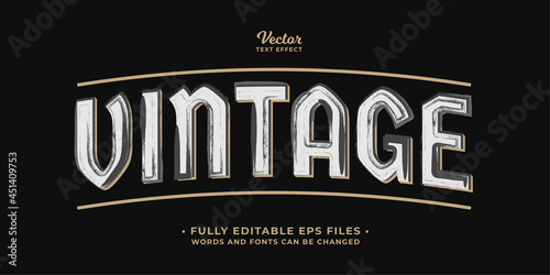 retro vintage text effect editable eps cc