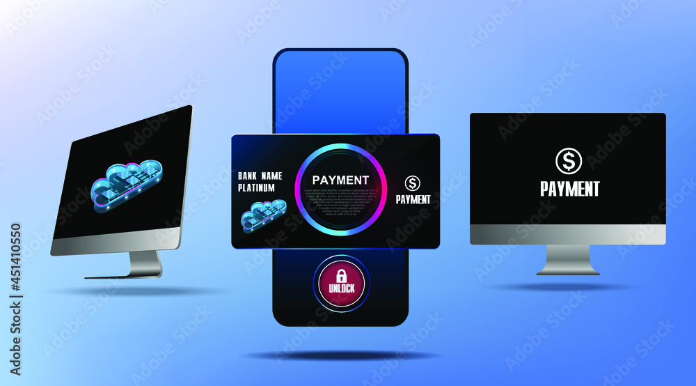 Electronic payments via phone or computer. Payment by card through a mobile application and PC computer Mobile banking. Account and credit card management