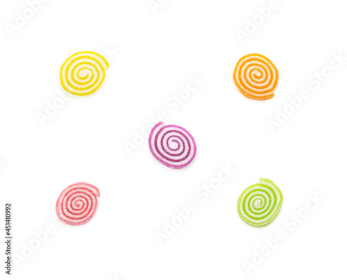 Full color Jelly fruit on isolated white background
