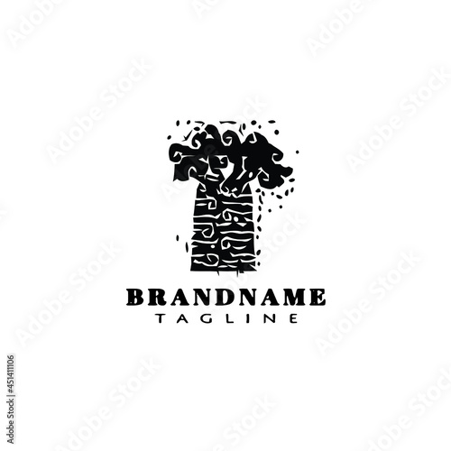 africa tree cartoon logo icon simple template black vector illustration