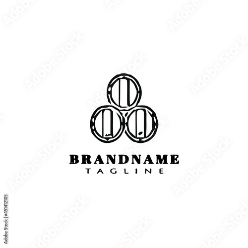 beer barrel cartoon logo icon design template vector illustration