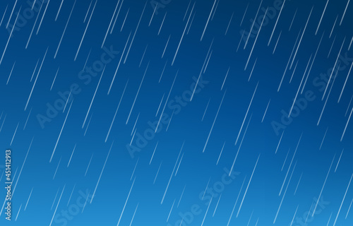 Rain drops isolated on blue background.