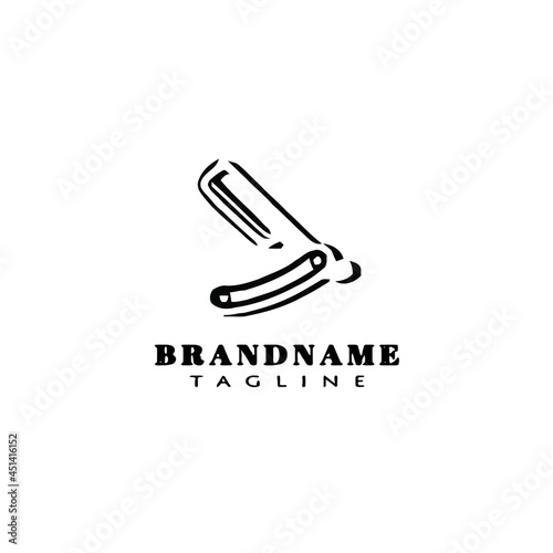 razor blade logo cartoon design template icon vector cute