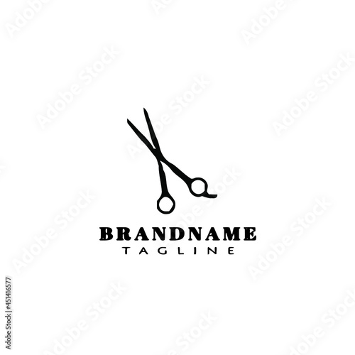 scissors logo cartoon design icon vector