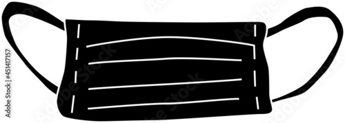 正面を向くマスクのシルエット