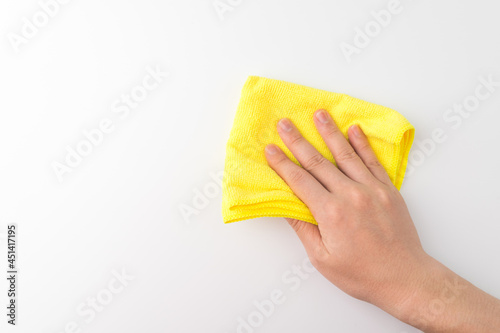 Cotton dishcloth on a white background photo