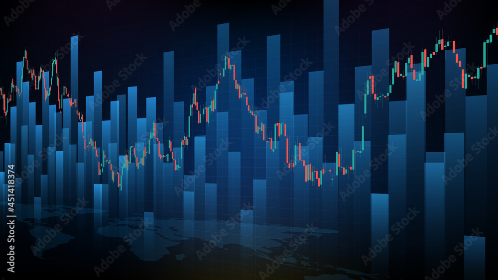abstract futuristic technology background of stock market and candle stick bar chart graph green and red abstract futuristic technology background of stock market and candle stick bar chart graph green and red