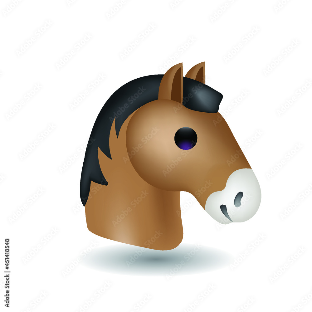 Horse head vector emoji. Vector illustration of the face of a horse