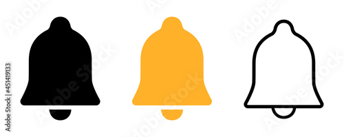 Notification bell icon. Incoming message. Vector illustration